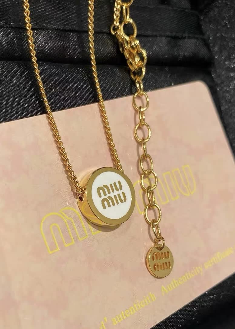 Miu Miu Logo Pendant Necklace